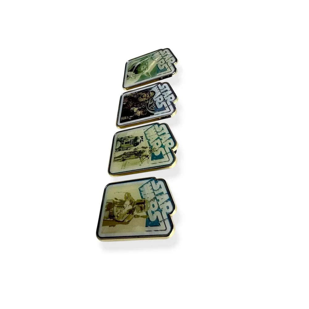 Disney Star Wars 4 Pin Lot Mystery Collection Yoda R2D2 C-3PO Han Solo Boba Fett